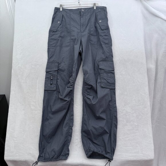 Abercrombie Fitch Cargo Pants Mens M 32x31 Gray Outdoor Hiking Elastic Waist - Picture 1 of 12